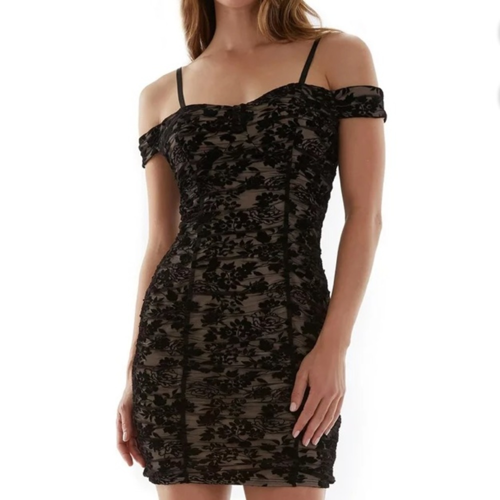 Sexy Womens BCX Bodycon Cocktail Dress Black Lace Sz XL